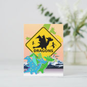 Cute Cartoon Dragons Briefkaart (Staand voorkant)