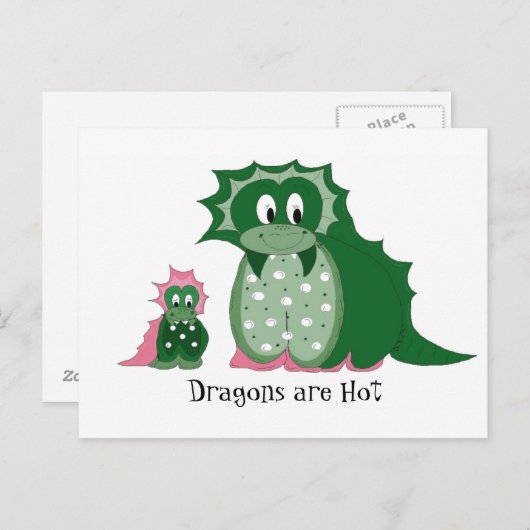Cute Cartoon Dragons Briefkaart (Voorkant / Achterkant)