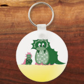 Cute Cartoon Dragons Sleutelhanger (Voorkant)