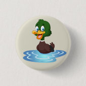 Cute Cartoon Duck Ronde Button 3,2 Cm (Voorkant)