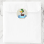 Cute Cartoon Duck Ronde Sticker (Tas)