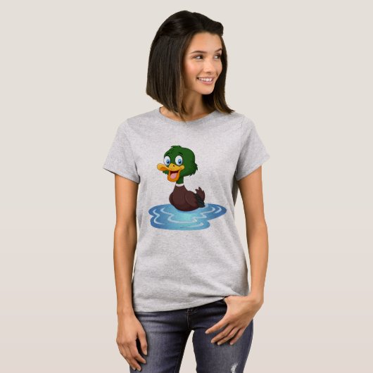 Cute Cartoon Duck T-shirt (Voorkant volledig)