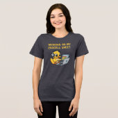 Cute Cartoon Duck Working on Laptop Tri-Blend Shirt (Voorkant volledig)