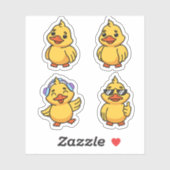 Cute cartoon ducks sticker set (Vel)