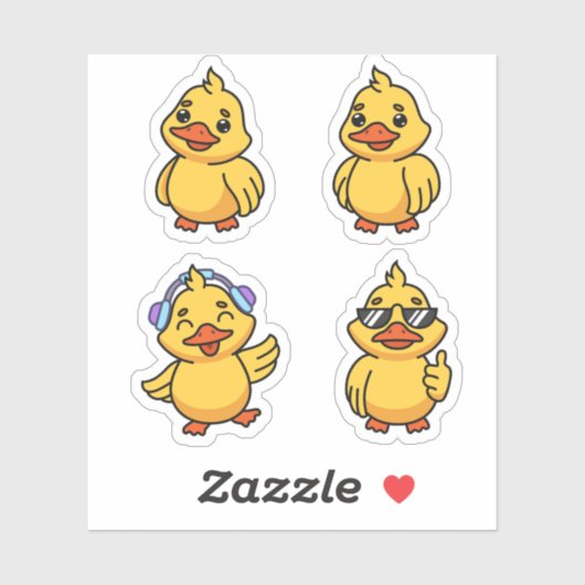 Cute cartoon ducks sticker set (Vel)
