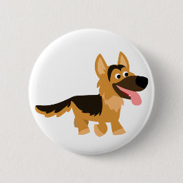 Cute Cartoon Duitse Herder Hond Knop Badge Ronde Button 5,7 Cm