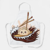 Cute Cartoon Dumpling Surfing on a Soy Sauce Wave Schort (Voorkant)