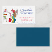 Cute Cartoon Dusting Maid House Visitekaartje (Voorkant / Achterkant)