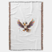 Cute Cartoon Eagle Flying – Friendly Vector Art Deken (Voorkant Verticaal)