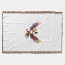 Cute Cartoon Eagle Flying – Friendly Vector Art Deken