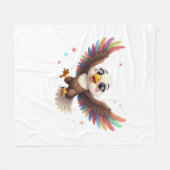 Cute Cartoon Eagle Flying – Friendly Vector Art Fleece Deken (Voorkant (Horizontaal))