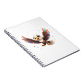 Cute Cartoon Eagle Flying – Friendly Vector Art Notitieboek (Rechterzijde)