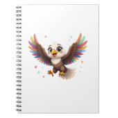 Cute Cartoon Eagle Flying – Friendly Vector Art Notitieboek (Voorkant)