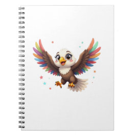 Cute Cartoon Eagle Flying – Friendly Vector Art Notitieboek