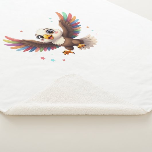 Cute Cartoon Eagle Flying – Friendly Vector Art Sherpa Deken (3/4)