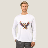 Cute Cartoon Eagle Flying – Friendly Vector Art Tri-Blend Shirt (Voorkant)