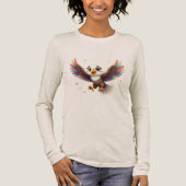 Cute Cartoon Eagle Flying – Friendly Vector Art Tri-Blend Shirt (Voorkant)