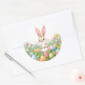 Cute Cartoon Easter Bunny Ronde Sticker (Envelop)