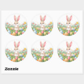 Cute Cartoon Easter Bunny Ronde Sticker (Vel)
