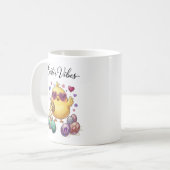 Cute Cartoon Easter Chick with Pastel Eggs Heart Koffiemok (Voorkant links)