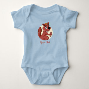 Cute cartoon eekhoorn met een pinda-baby carrosser romper