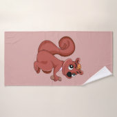 Cute cartoon eekhoorn met een pinda badhanddoek (Badhanddoek)