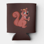 Cute cartoon eekhoorn met een pinda blikjeskoeler (Voorkant)