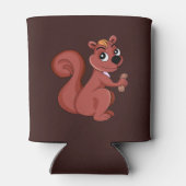 Cute cartoon eekhoorn met een pinda blikjeskoeler (Achterkant)