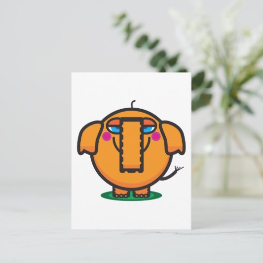 Cute Cartoon Elephant Briefkaart (Staand voorkant)