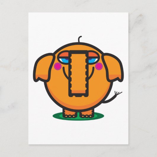Cute Cartoon Elephant Briefkaart (Voorkant)