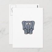 Cute Cartoon Elephant Clipart Briefkaart (Voorkant / Achterkant)