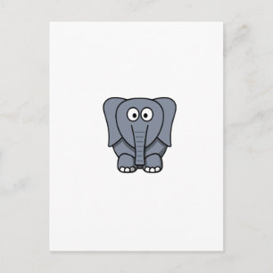 Cute Cartoon Elephant Clipart Briefkaart