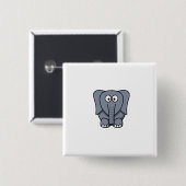 Cute Cartoon Elephant Clipart Vierkante Button 5,1 Cm (Voorkant /achterkant)