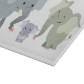 Cute Cartoon Elephant Family Cutting Board Snijplank (Hoek)