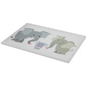 Cute Cartoon Elephant Family Cutting Board Snijplank (Hoek)