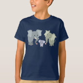 Cute Cartoon Elephant Family Kinder T-Shirt (Voorkant)