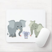 Cute Cartoon Elephant Family Mousepad Muismat (Met muis)