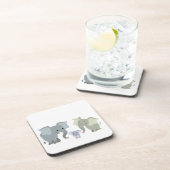 Cute Cartoon Elephant Family Onderzetter Set (Rechterzijde)