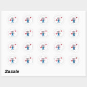 Cute Cartoon Elephant met Hearts Envelope Seals Ronde Sticker (Vel)