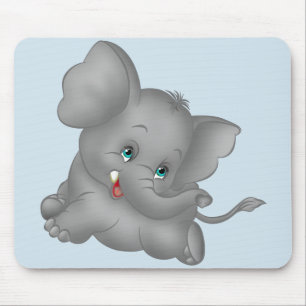 Cute Cartoon Elephant Muismat
