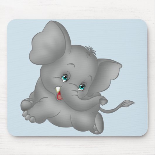 Cute Cartoon Elephant Muismat (Voorkant)