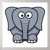 Cute Cartoon Elephant Poster (Voorkant)