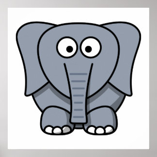 Cute Cartoon Elephant Poster