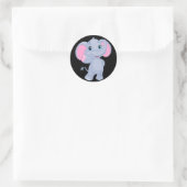Cute Cartoon Elephant Ronde Sticker (Tas)
