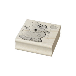 Cute Cartoon Elephant Rubberstempel