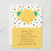 Cute Cartoon Elephant Welcome Baby Party nodigt ui Kaart (Achterkant)