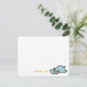 Cute Cartoon Eucks/Ducklings Baby Boy Shower/Birth Bedankkaart (Staand voorkant)