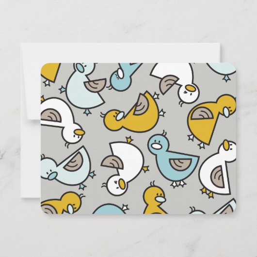 Cute Cartoon Eucks/Ducklings Baby Boy Shower/Birth Bedankkaart (Achterkant)