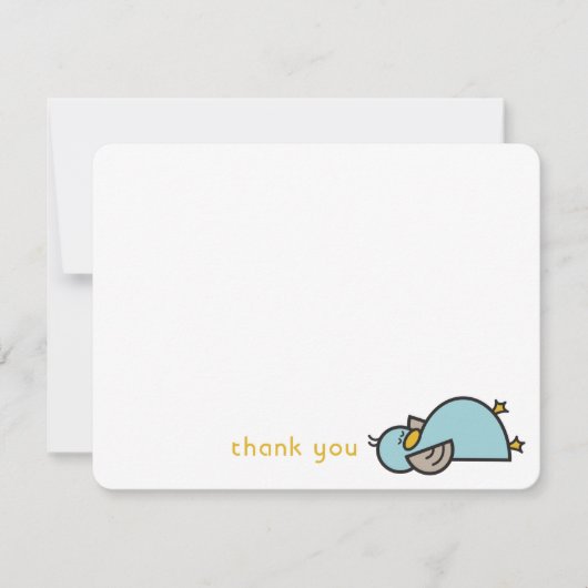 Cute Cartoon Eucks/Ducklings Baby Boy Shower/Birth Bedankkaart (Voorkant)