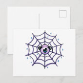 Cute Cartoon Eye in a Sparkly Web Briefkaart (Voorkant / Achterkant)